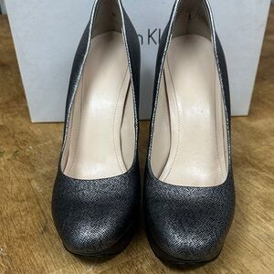 Calvin Klein Metallic Gray Heels